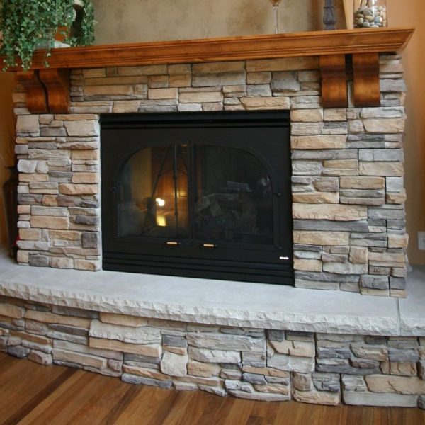 fireplace-made-from-tiny-rocks